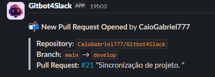 GitBot notification in Slack